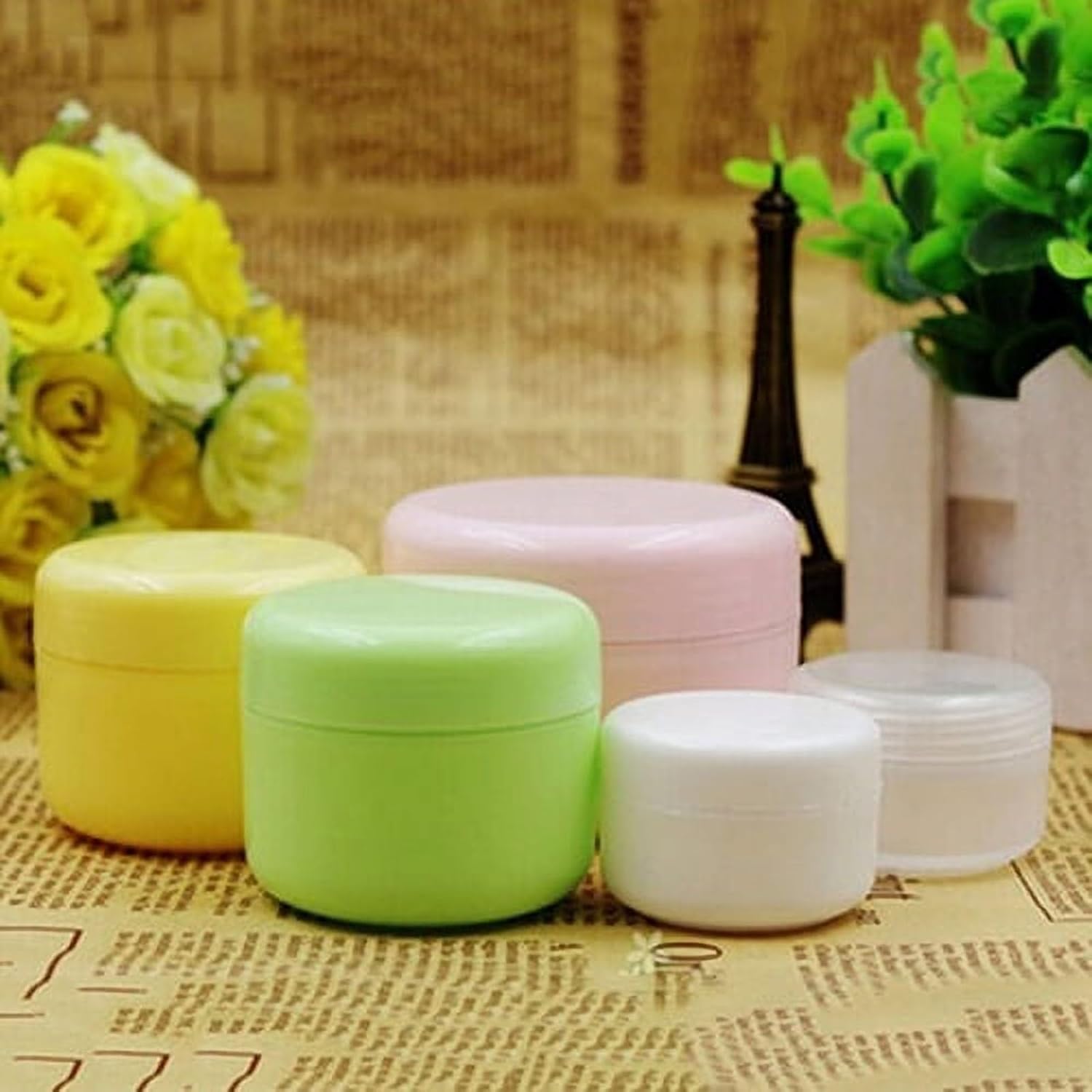 Schönheit|Sprühflaschen|Luffaschwämme-Besondere Sparaktion 23 # 20 g nachfüllbare leere Kunststoff-Make-up-Kosmetikdosen Schatten Lippenbalsam Lotion Aufbewahrungsbehälter Topf Flasche Etui Halter mit Schraubverschluss (Rosa, Einheitsgröße)